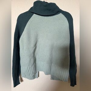 Madewell Teal and Mint Turtleneck Sweater